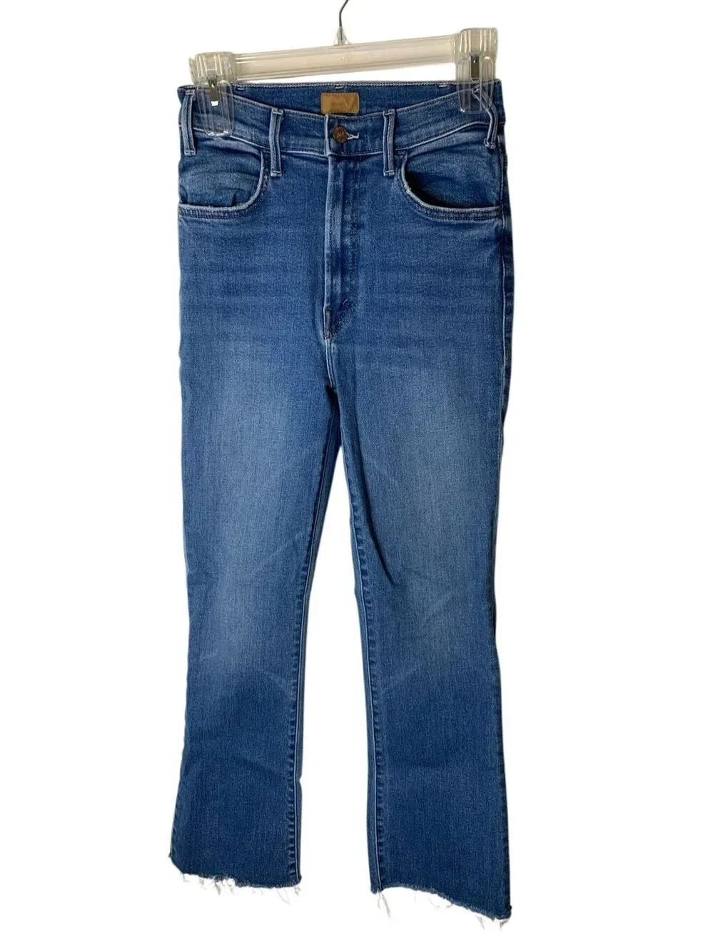 Mother The Hustler Ankle Fray Layover wide leg jeans women's size 26